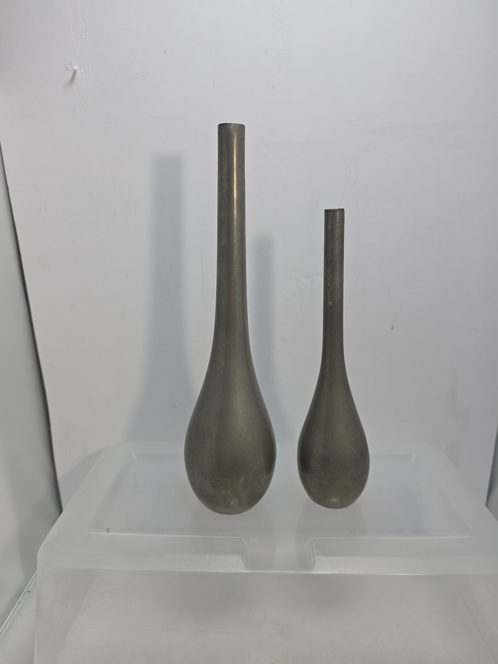 Vintage Royal Holland Pewter Daalderop Bud Vase Pair 8" 9.75" MCM (D2)